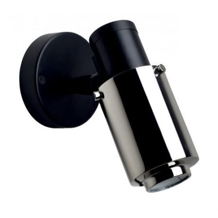 Biny Spot Led Wandlamp - Zwart/nikkel - zonder schakelaar