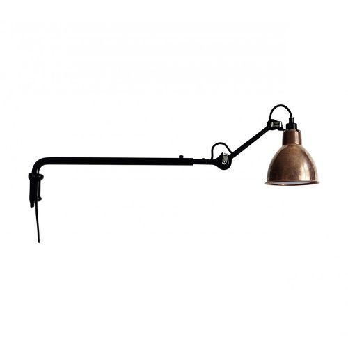 Lampe Gras N203 Round Wandlamp - Rauw koper/wit
