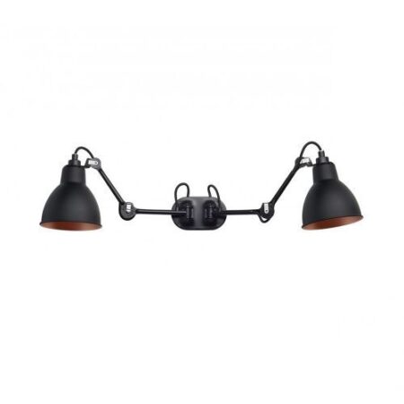 Lampe Gras N204 Double Round Wandlamp - Zwart/koper