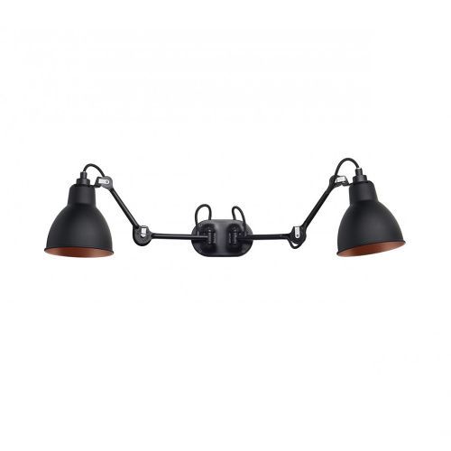Lampe Gras N204 Double Round Wandlamp - Zwart/koper