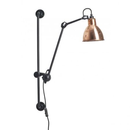 Lampe Gras N210 Round Wandlamp - Rauw koper/wit