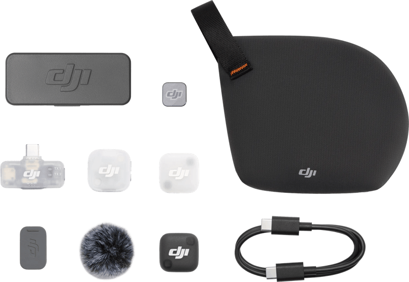 DJI Mic Mini 2 Single Mobile Ontvanger + Oplaadcase (voor DJI Mic & Mic Mini Series)