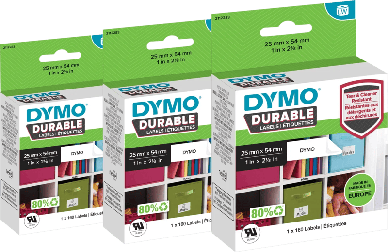 DYMO Duurzame LabelWriter Etiket 25x54mm 160 stuks 3-pack