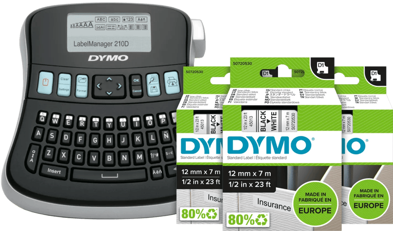 DYMO LabelManager 210D+ Labelprinter Qwerty + 3 extra labels