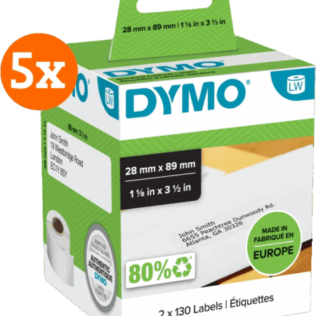 DYMO LabelWriter Adres Etiket 28 x 89 mm 260 stuks 5-pack