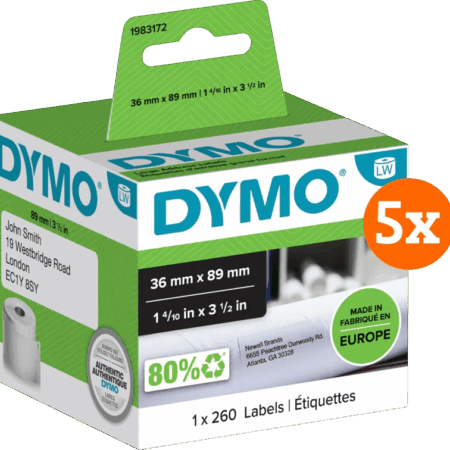 DYMO LabelWriter Adres Etiket 36x89mm 5-pack