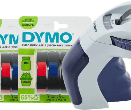 DYMO Omega Lettertang + 3 extra labels