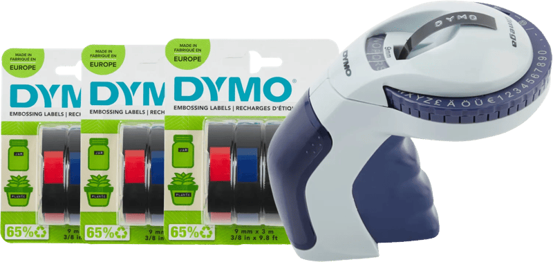 DYMO Omega Lettertang + 3 extra labels