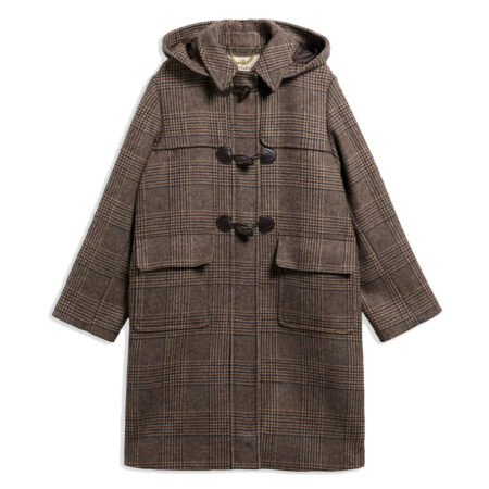 Dames Duffle Coat Melody Wool Prince of Wales | Barbour