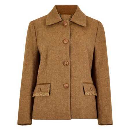 Dames Tweed jas Hillside Camel Twill | Dubarry