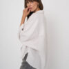 Dames linnen blouse gestreept met vleermuismouwen