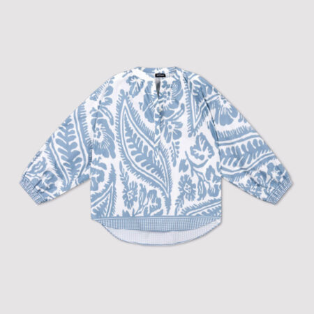 Dames oversize katoenen blouse met all-over print