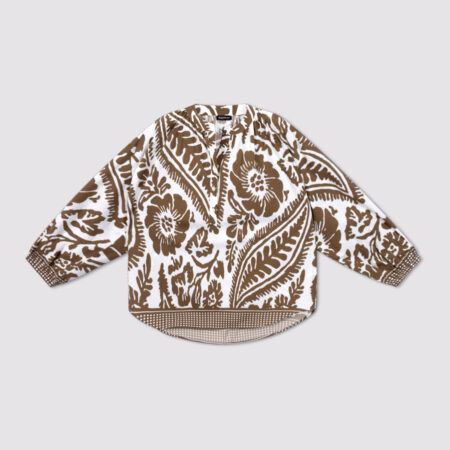 Dames oversize katoenen blouse met all-over print