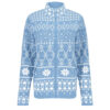 Dames vest Mock Neck Jacquard Dream Blue | Bloomings