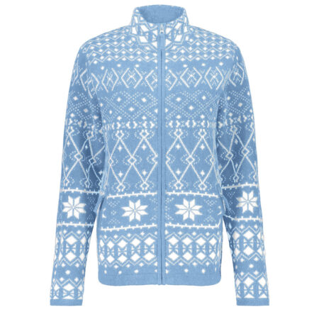 Dames vest Mock Neck Jacquard Dream Blue | Bloomings