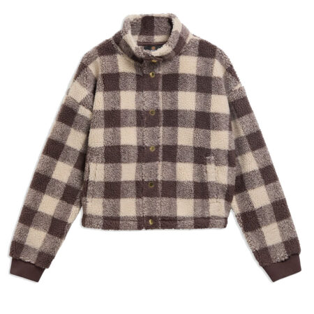 Damesjas Amaya Fleece Truffle Multi | Barbour International