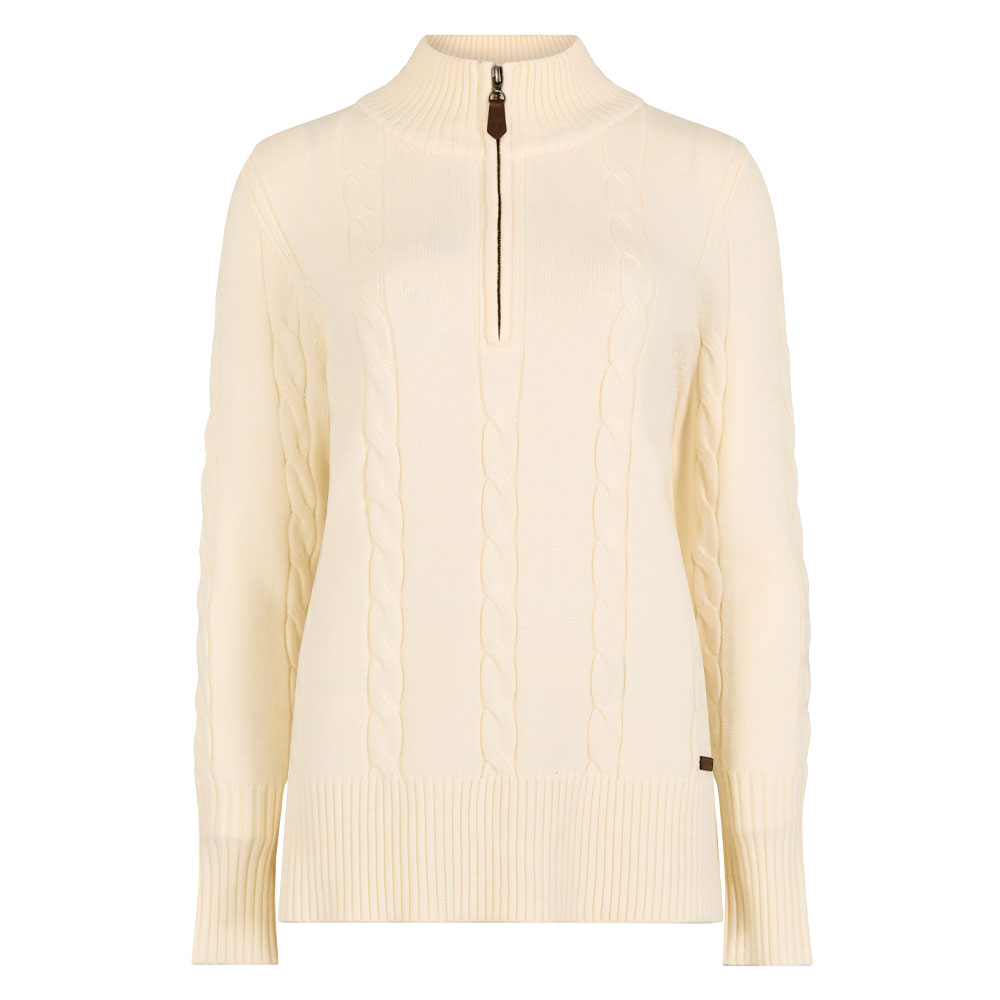 Damestrui half zip Burtonpoint Chalk | Dubarry