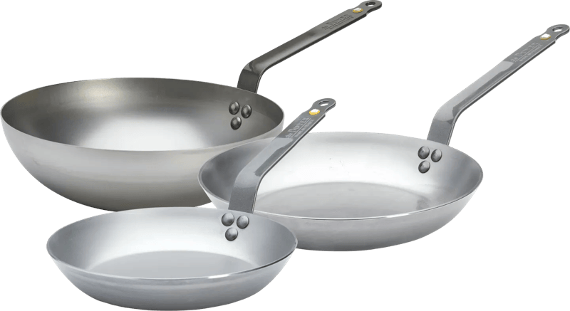 De Buyer Mineral B Koekenpannenset 24 + 28 cm + Wokpan 28 cm