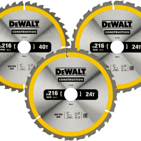 DeWalt Cirkelzaagbladenset 216mm 3-delig 24T (2x)