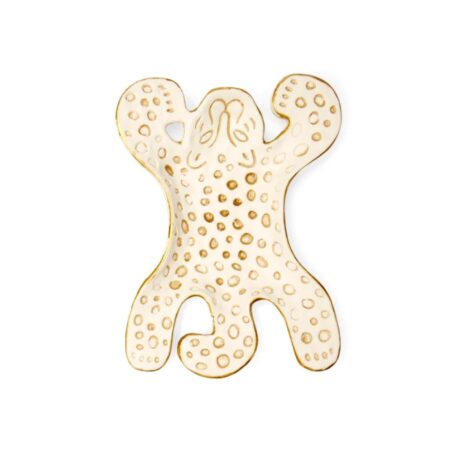Decoratie schaaltje luipaard wit 13cm | Merkloos