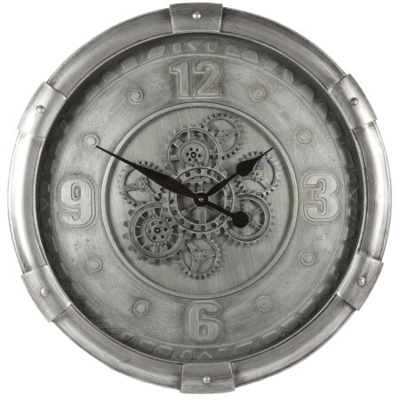 Klok rond Darlington L zilver