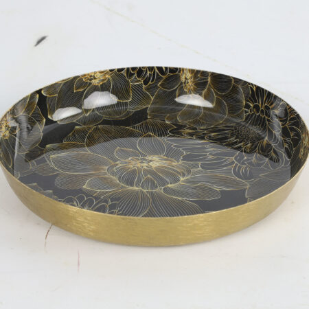Schaal rond Marble M messing