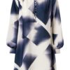 Denzel Print Jurk Navy / Wit