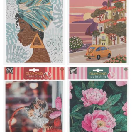 Diamond Painting 21x29cm 4 assorti | Craft ID
