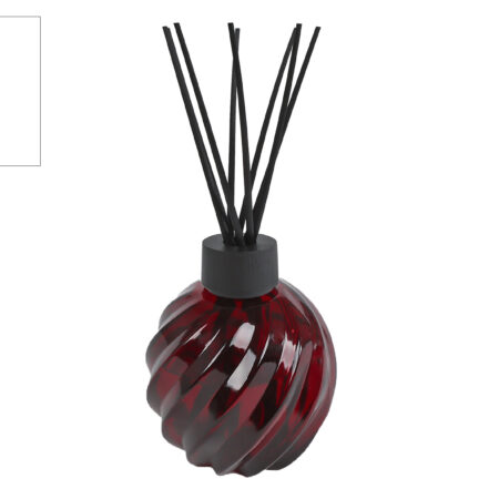 Diffuserset "Aroma Art" orange bergamot 800ml burgundy red glas 12x12x39cm