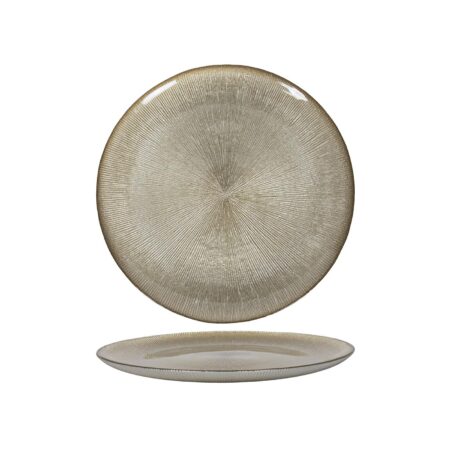 Dinerbord glas Ø27x2cm mat goud | Svenska Living