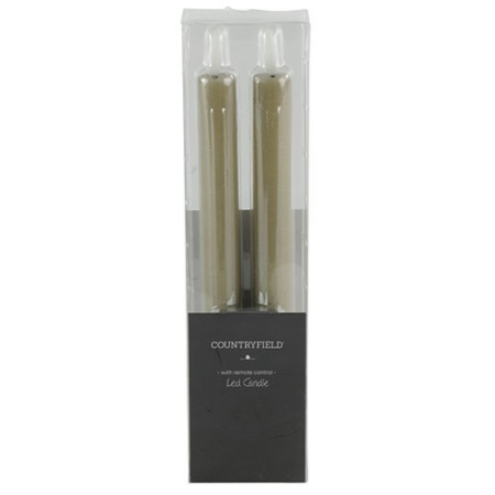 Dinerkaars rustiek LED rond Lyon L beige 2 stuks hoogte 24 x 2