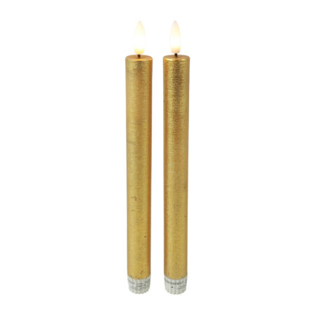 Dinerkaars rustiek LED rond Lyon L goud 2 stuks hoogte 24 x 2