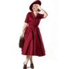 Dolly & Dotty Mollie Circle Dress Scarlette Burgundy Red-2XL | Dolly and Dotty