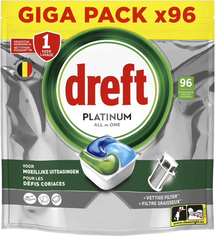 Dreft Vaatwastabletten Platinum All In One - 66 stuks
