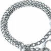 Dubbele ketting met stop - Kleine schakel - Verchroomd