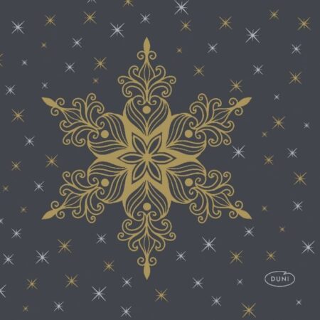 Duni Servetten Snowstars Black 24 X 24 Cm | Duni
