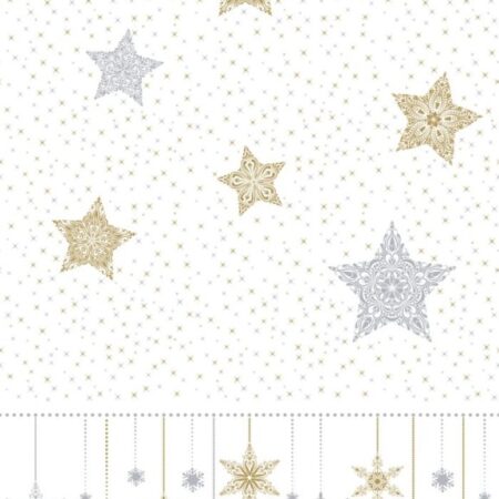 Duni Tafellaken Snowstars White 138 X 220 Cm | Duni