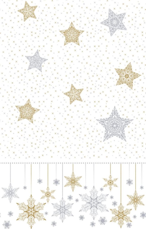Duni Tafellaken Snowstars White 138 X 220 Cm | Duni