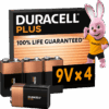 Duracell Plus 9V batterijen 4 stuks