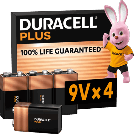 Duracell Plus 9V batterijen 4 stuks