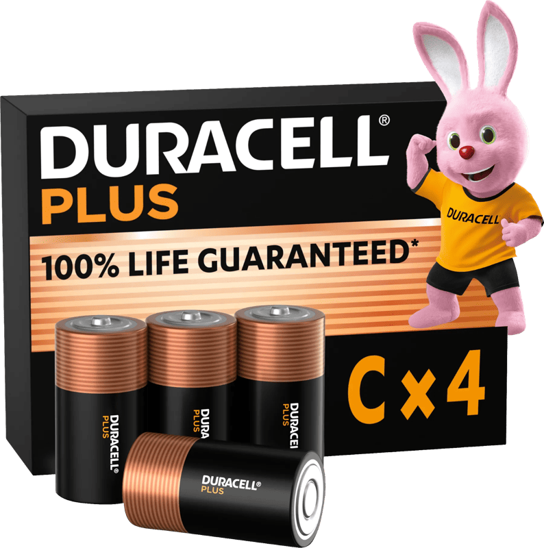 Duracell Plus C batterijen 4 stuks