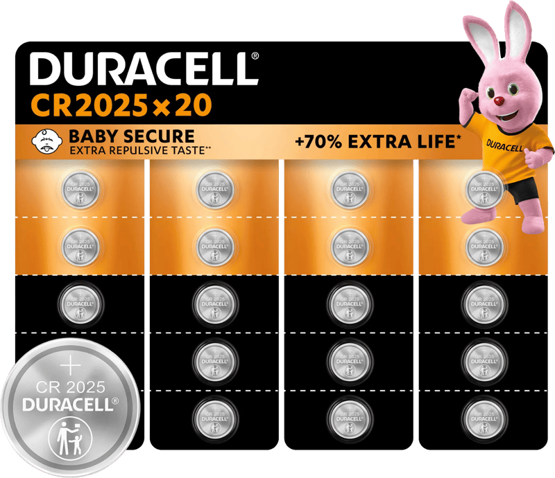 Duracell Specialty CR2025 lithium knoopcelbatterijen 3V 20 stuks