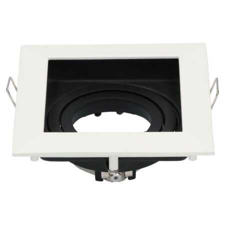 Durham LED Inbouwspot Vierkant - Kantelbaar armatuur - 10x10 cm - GU10 Fitting incl. lamphouder - IP20 voor binnen - Wit | HOFTRONIC