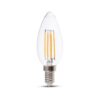 E14 LED Filament Lamp - Dimbaar - 4 Watt 400 lumen - 3000K warm wit - Vervangt 35 Watt - E14 fitting - Kaarslamp - Kleine fitting | V-TAC
