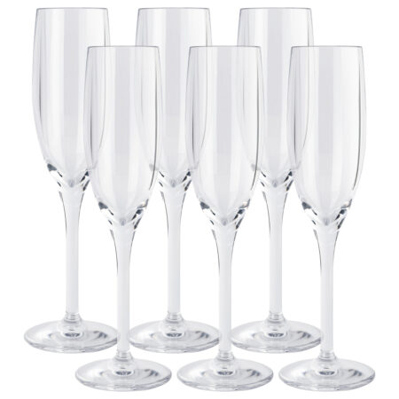 6 kunststof glazen (Champagneglazen