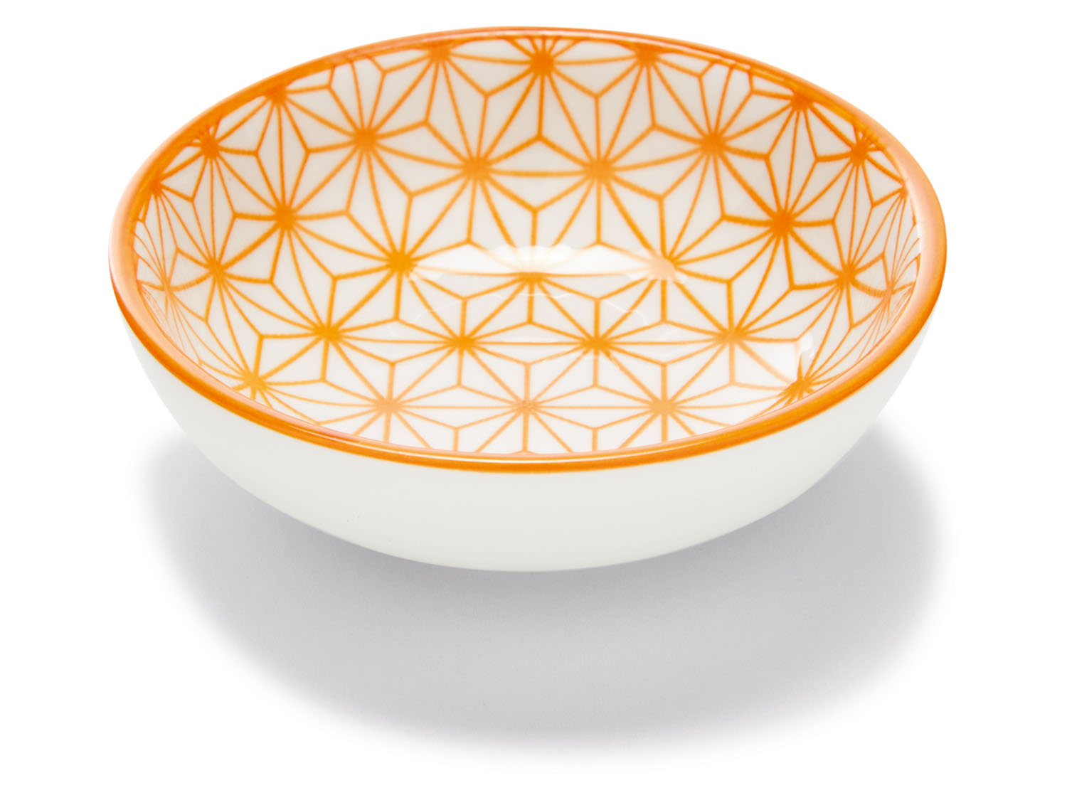 Porseleinen schaaltje of lepel (Dipschaaltje/wit/oranje)