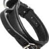 Eco Lederen halsband - Met handvat - 40mm x 45cm