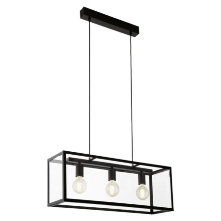 Hanglamp 3 lichts zw/helder 'charterhouse'