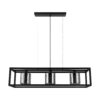 Hanglamp Brisling staal zwart /glas gestoomd zwart-transparant