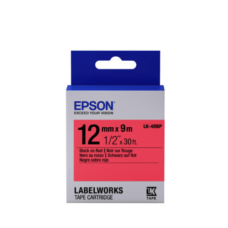 LK-4RBP Tape 12mm zwart/rood